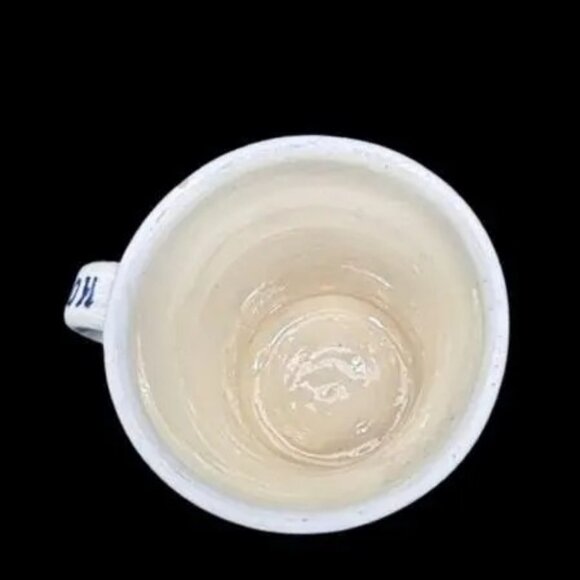 Vintage Korond Hand Painted Romanian Folk Art Pottery Cobalt Blue/White Mug - Picture 7 of 8